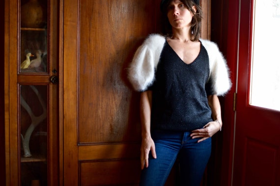 Vintage angora wool sleeve tee