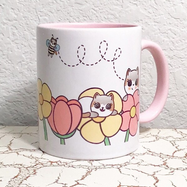 May Flowers Mauly Mug - 11oz - Hand Drawn Itty Bitty Kitty Collection