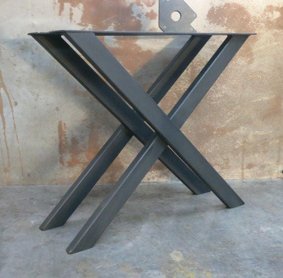 Set of Two X Metal Table Legs Iron Table Legs 27 Steel Etsy