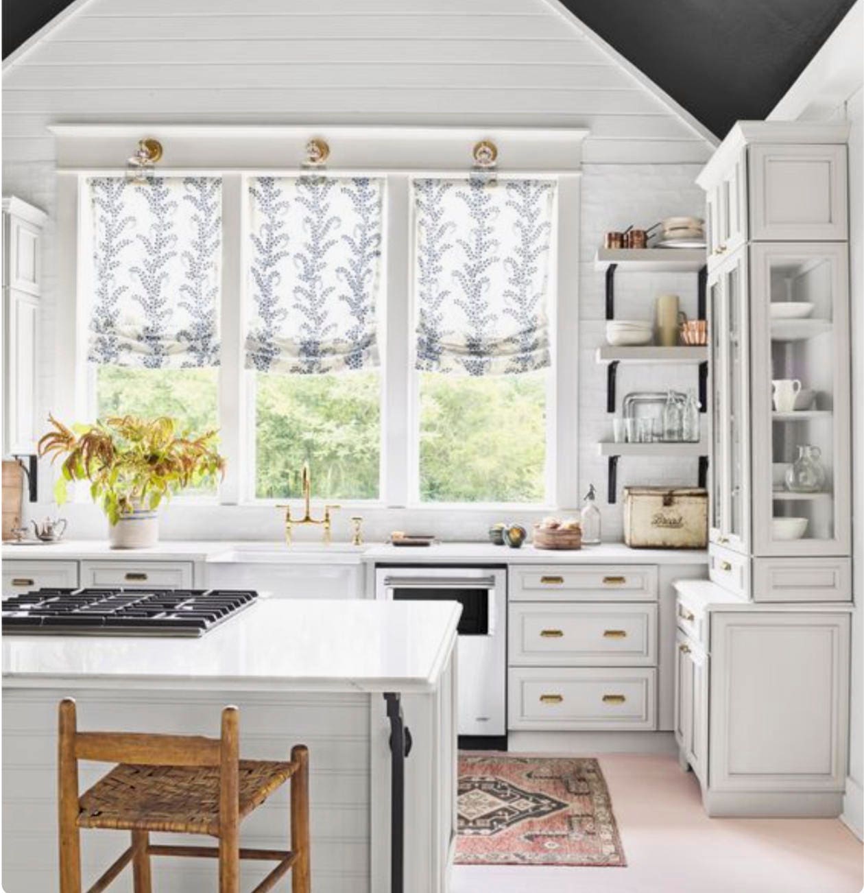 Roman Shades Blue White Designer John Robshaw Cordless Custom