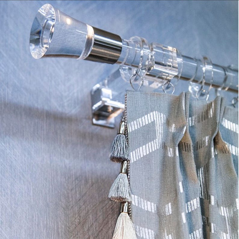 Lucite Curtain Rod Rings Round Clear Translucent