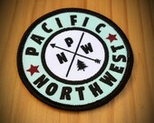 Pacific Northwest Patch - Iron-On PCT Style FREE Shipping. Great Pacific Northwest. Gifts from Oregon. PNW patch. Cascadia.