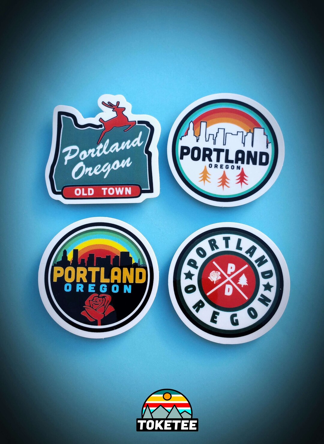 Portland Sticker Mini 4pack Free Shipping Etsy