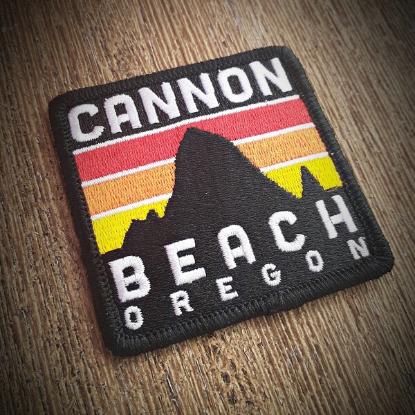 Cannon Beach Patch | FREE SHIPPING. Oregon Coast Gift. Haystack Rock. Pacific NW Gifts. Oregon Souvenirs. Pnw accessory. Cascadia.