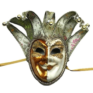 Gold Jolly Musica Venetian Masquerade Mask, Costume Ball Mask, Masquerade Party Mask, Italian Masquerade Mask