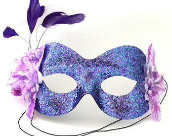 Masque de mascarade à paillettes violettes pour femmes, Masque de bal masqué et de fête, Masque sexy unique, Masque de costume