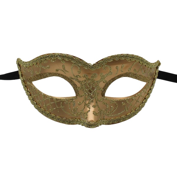 Gold Venetian Style Masquerade Mask, Costume Ball Mask, Masquerade Party Mask, Unisex Masquerade Mask