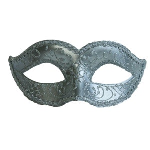 Silver Venetian Style Masquerade Mask, Costume Ball Mask, Masquerade Party Mask, Unisex Masquerade Mask