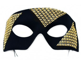 Black & Gold Masquerade Mask, Men's Masquerade Mask, Halloween Mask, Masquerade Ball and Party Men's Mask