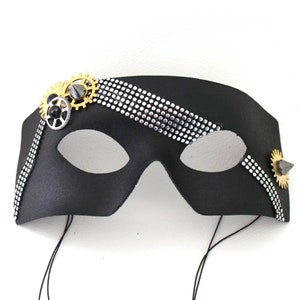 Black Steampunk Masquerade Mask, Masquerade Mask for Men, Halloween Mask, Masquerade Ball and Party Men&#39;s Mask