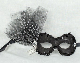 Masquerade Mask for Women, Black Masquerade Mask with Feathers, Masquerade Ball & Party Mask, Unique Sexy Mask, Black Masquerade Mask