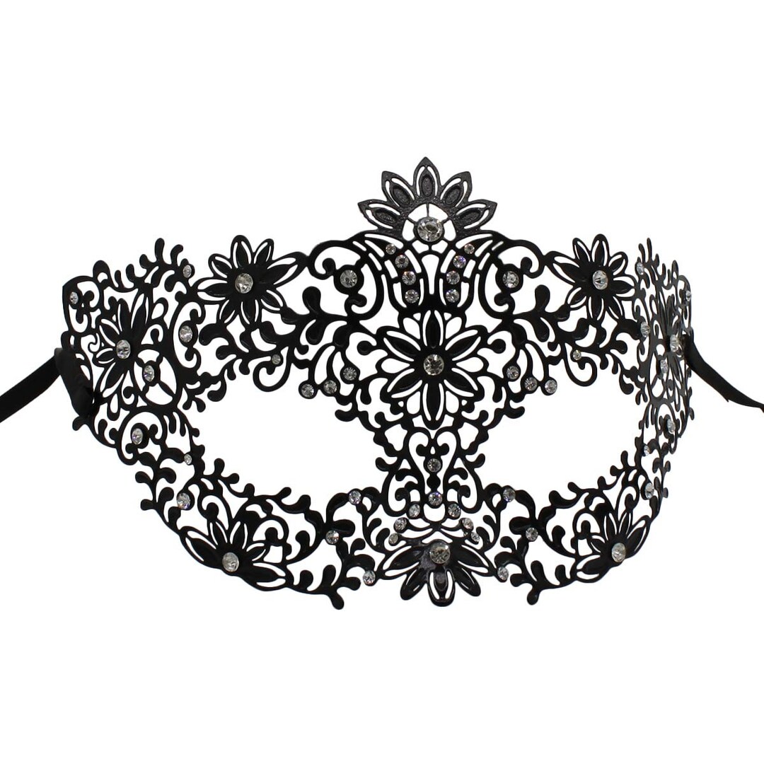 Black Metal Filigree Masquerade Mask, Masquerade Mask for Women