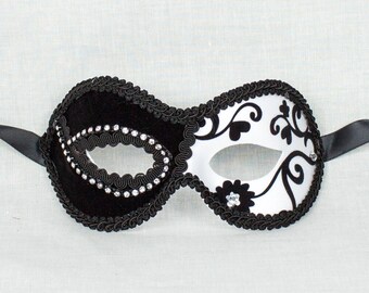 Masquerade Mask for Women, Masquerade Party Mask, Costume Ball Mask, Unique Sexy Mask, White & Black Masquerade Mask