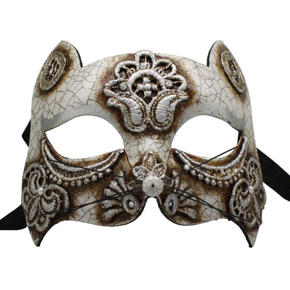 Masquerade Cat Mask Venetian Costume Cat Mask - Halloween and Day of The Dead Masks