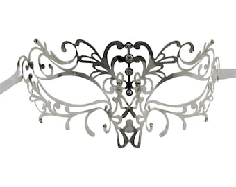 Silver Filigree Masquerade Mask, Masquerade Ball & Party Mask, Costume Mask, Masquerade Mask for Women