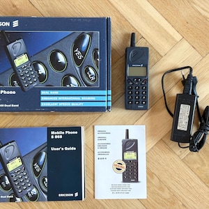 Vintage Ericsson S868 Mobile Phone WORKING Cell Phone 1998 Classic Open Box Dual Band Dark Blue Color Tech