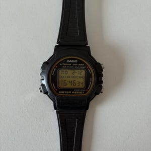 Vintage Casio DW 280 Digital Watch Authentic Original Made in Korea Stainless Steel Back Water Resistant Lithium Clock Gift
