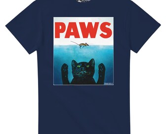 Paws Funny Cat Jaws Parody T-Shirt - Free Shipping - 15% off 2 or more shirts with code SAVE15