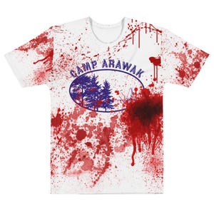 Retro Angela Baker's Camp Arawak Splatter film-T-shirt 'Sleepaway Camp' - gratis verzending - 15% korting op 2 of meer items met code SAVE15