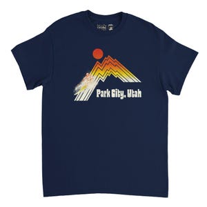 Retro Park City Utah 70&#39;s Style Skiing T-Shirt - 15% off 2 or more shirts code SAVE15 - Free Shipping