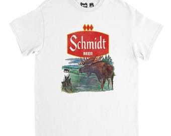 Moose T-Shirt: Retro Beer Graphic - Vintage Outdoors Style