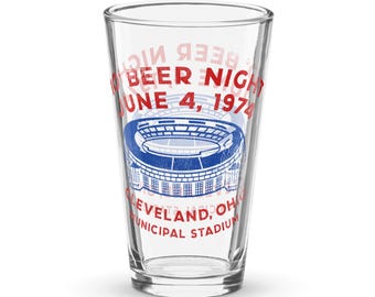 Cleveland Baseball Pint Glass (10 Cent Beer Night, 1974)