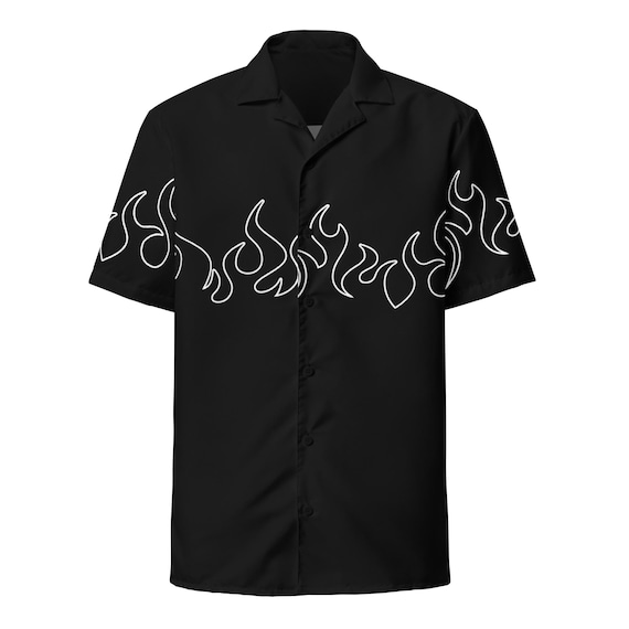 Big Ern Mccracken Bowling Shirt, Flame Print (kingpin Movie Tee