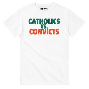 Catholics Vs Convicts Shirt: Retro 1988 Football Graphic (Unisex Tee)