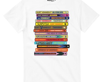 Kurt Vonnegut Book Stack T-Shirt: Literary Graphic Tee