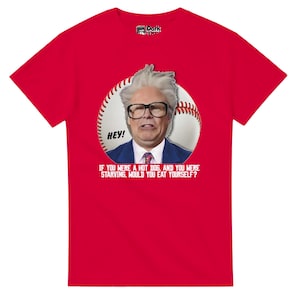 Will Ferrell As Harry Caray &#39;Hot Dog&#39; T-Shirt - Funny Pop Culture Inspired Fan Tees/Gifts - Free Shipping