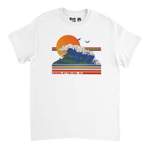 Retro Carmel-By-The-Sea California Ocean Wave Souvenir T-Shirt - 15% off 2 or more shirts code SAVE15 - Free Shipping