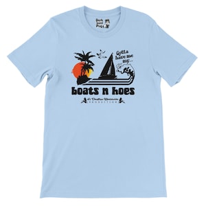 Retro &#39;Boats and Hoes&#39; Stepbrothers Movie T-Shirt - 15% off 2 or more shirts code SAVE15 - Free Shipping