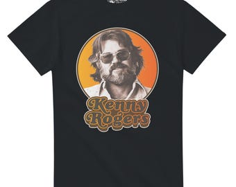 Kenny Rogers T-Shirt: Retro Country Music Portrait (Unisex Sizes)