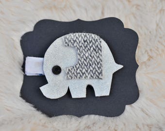 White Elephant Alligator Hair Clip