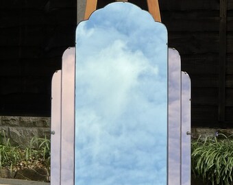 Portrait cloud topped deco Mirror