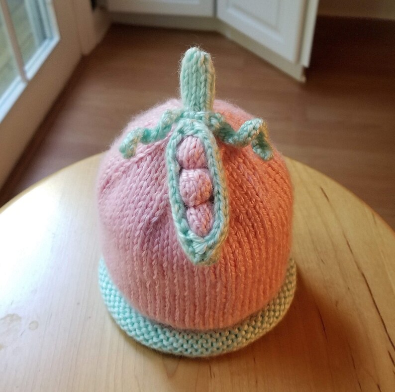 Hand Knit Sweet Pea Newborn Baby Hat with Rolled Brim | Etsy