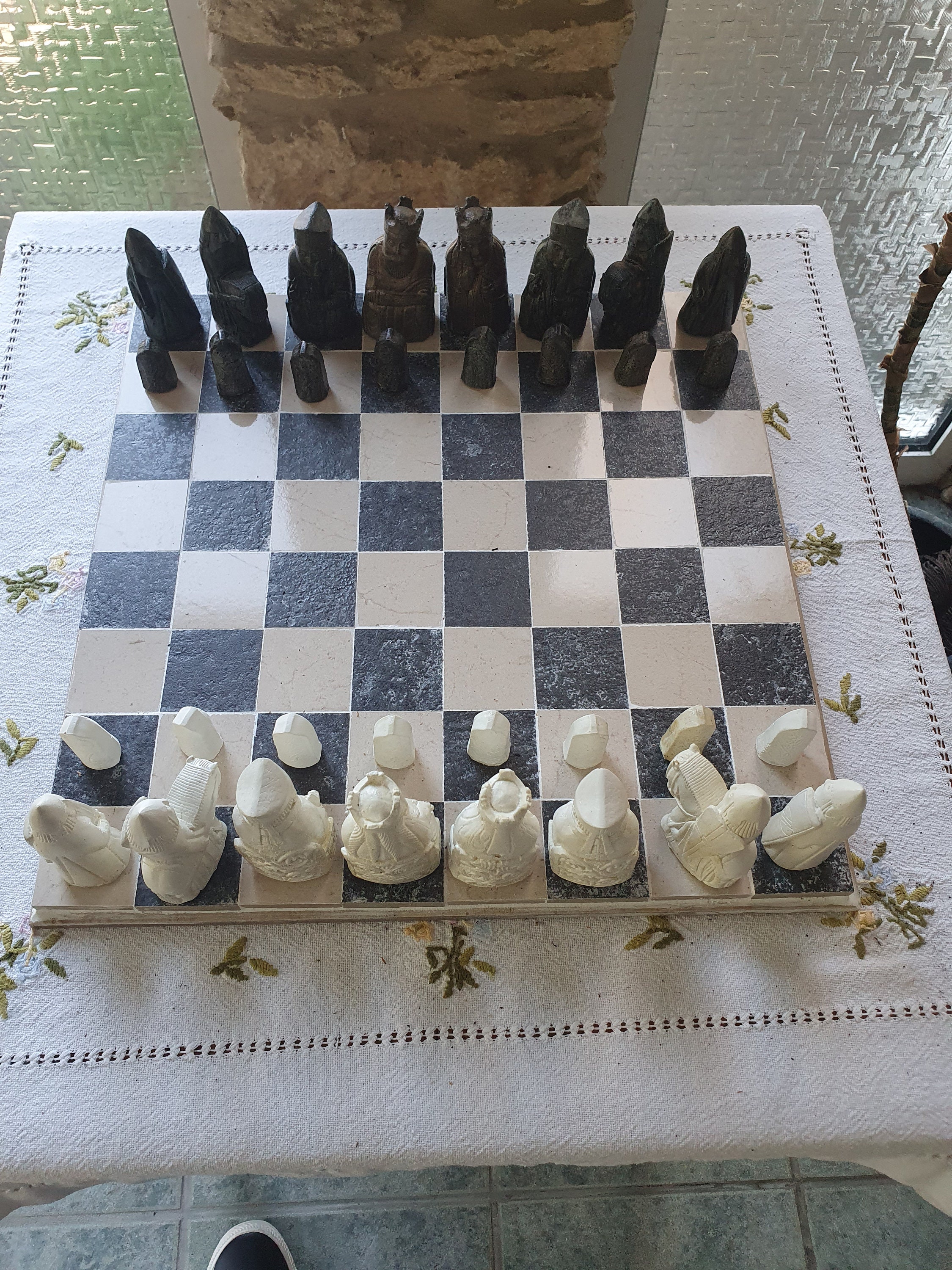 Hand made Isle of Lewis Chess Set and Board Etsy