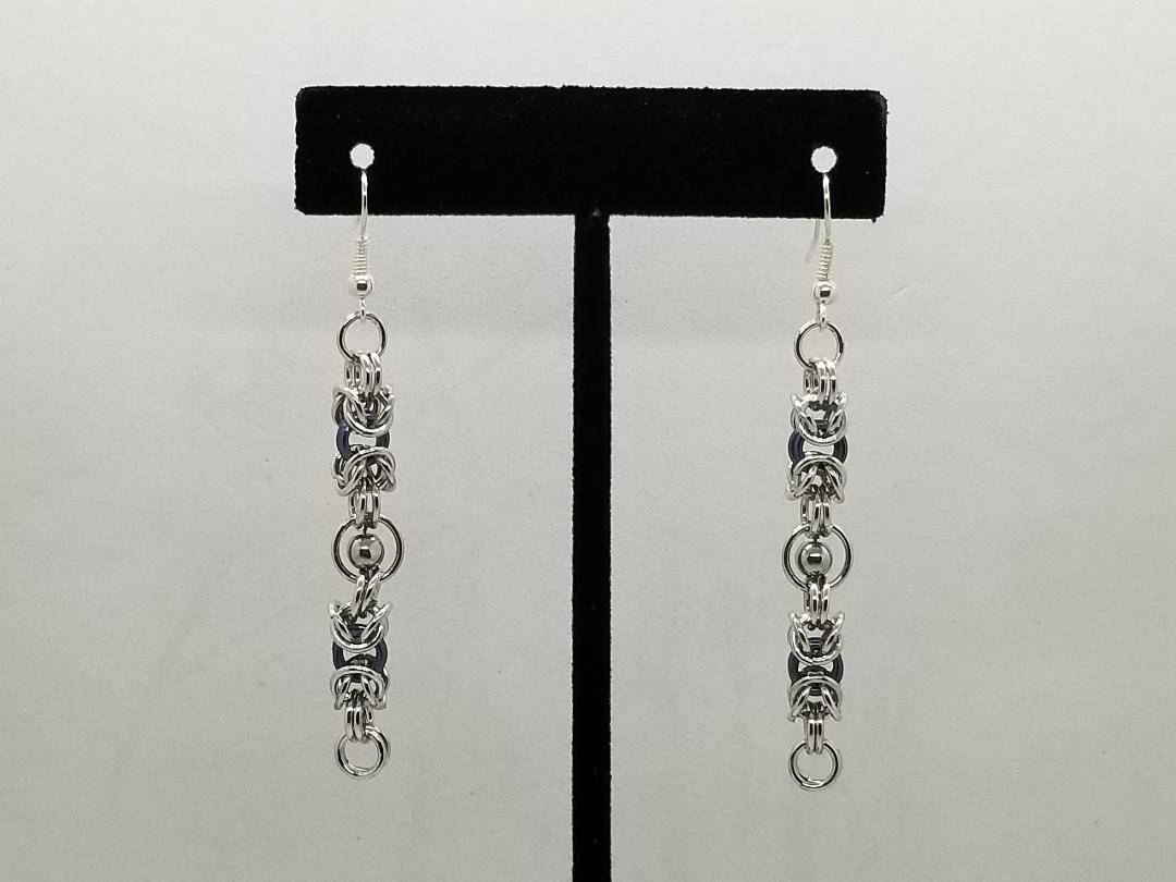 Silver and Gunmetal Floating Bead Byzantine Chainmaille Etsy