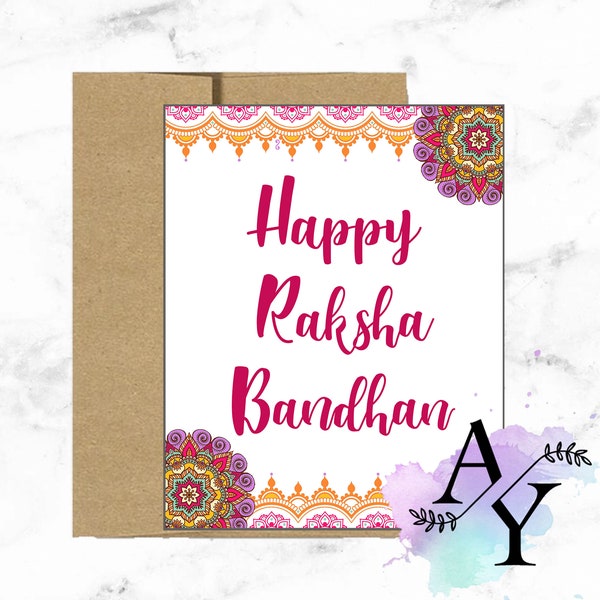 Printable Raksha Bandhan Card |  Rakhi Printable Card| Big Brother Love Card | Bada Bhai Card | Indian Traditions