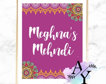 Keep Calm and Henna On Party Sign Printable Indian Wedding