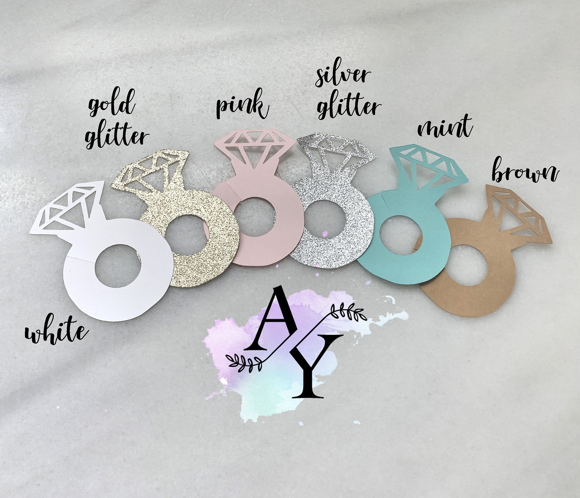 Diamond Ring Drink Tags Ring Drink Markers Ring Wine Glass Tags Bridal