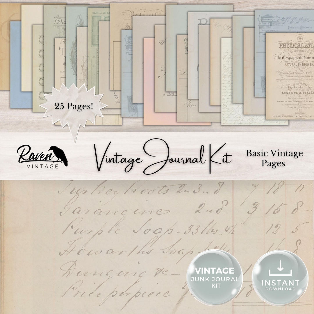 Basic Journal Pages - Advertising Script Ledger Music: Vintage Junk ...