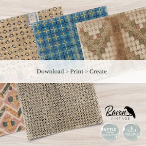 Attic Papers - ATTIC WINDOW - Early 1800s, Printable Junk Journal Paper ...