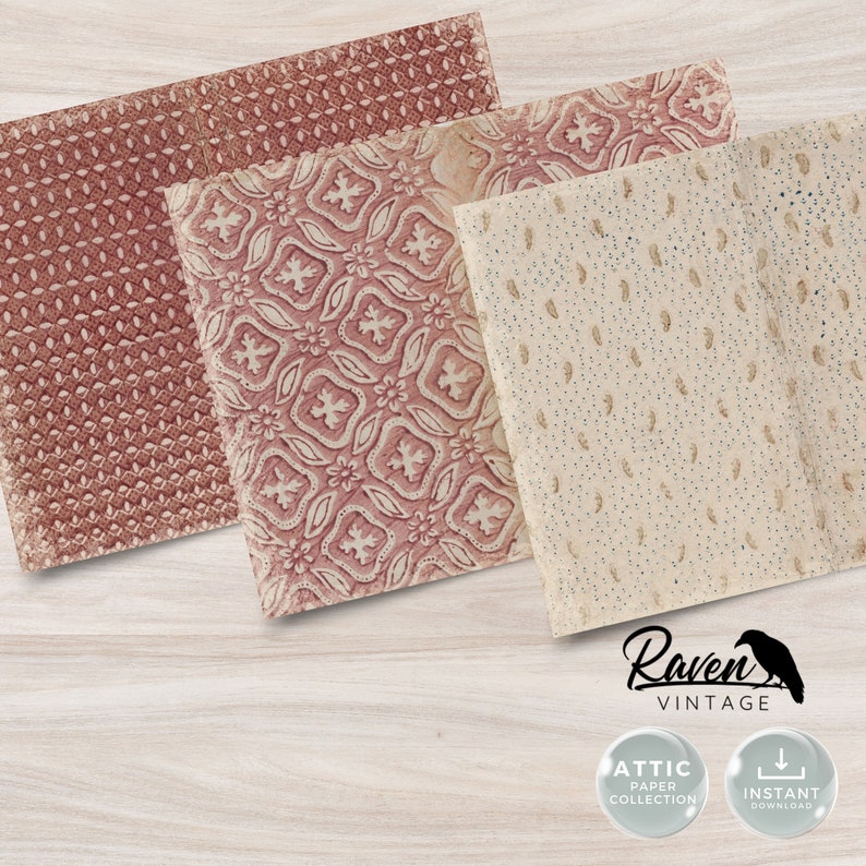 Attic Papers - RHUBARB PIE - Early 1800s, Printable Junk Journal Paper ...