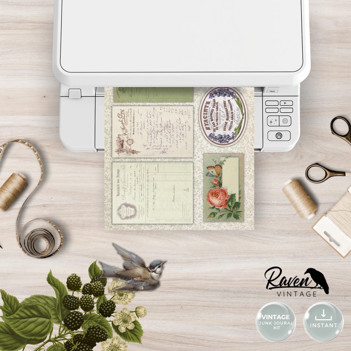 Heirloom Scrapbook - Junk Journal Kit Printable Vintage Papers and ...