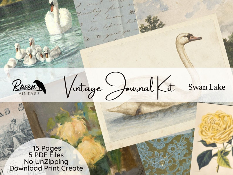 Swan Lake Junk Journal Printable - Etsy