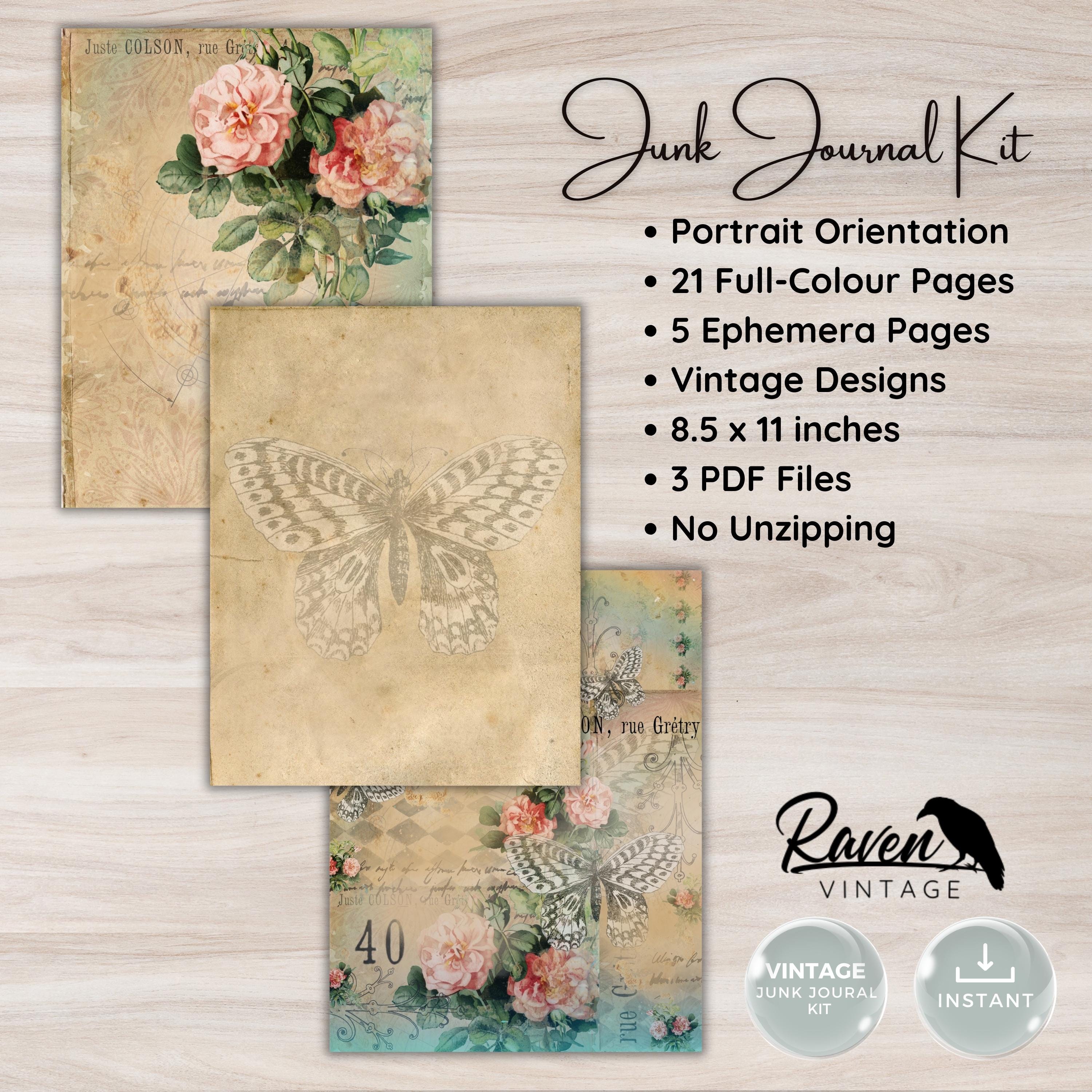 Shabby Rose - Junk Journal Kit Printable Vintage Papers and Ephemera - Etsy