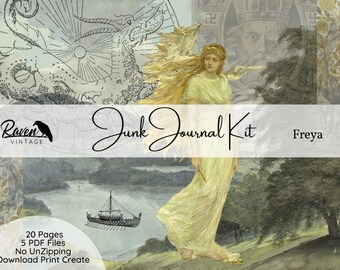 Freya | Viking Theme Junk Journal Kit | Printable