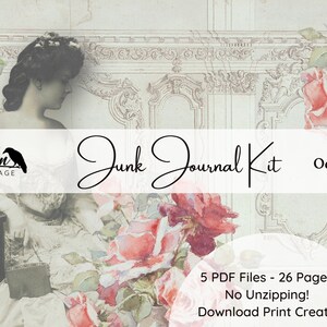 The Seamstress Junk Journal Pages Digital Scrapbook Paper Kit Vintage Ephemera Printable Paper ...
