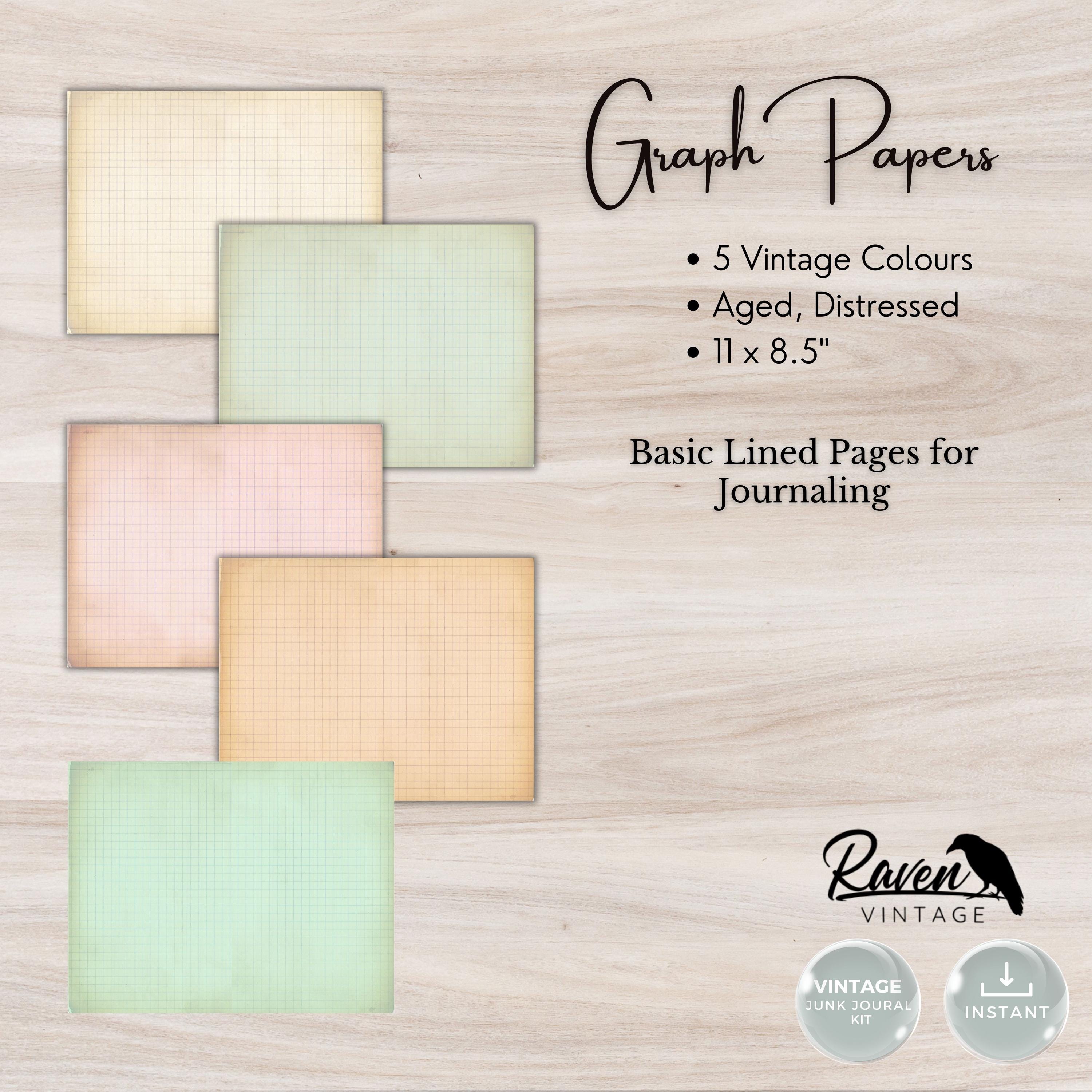 Basic Journal Pages - Lined Graph Ledger: Vintage Junk Journal ...